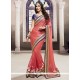 Monumental Lycra Peach Designer Saree