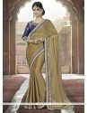 Mod Faux Chiffon Gold Patch Border Work Traditional Saree