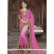 Sophisticated Hot Pink Faux Chiffon Classic Designer Saree