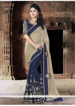 Imperial Faux Chiffon Embroidered Work Classic Designer Saree