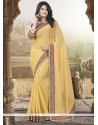 Engrossing Faux Chiffon Embroidered Work Trendy Saree