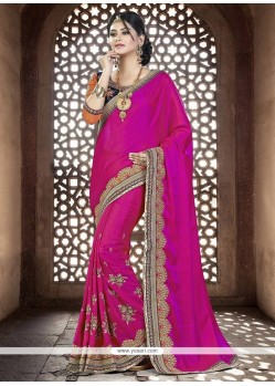 Modish Satin Magenta Designer Traditional Sarees