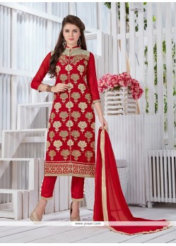 Cherubic Resham Work Georgette Churidar Designer Suit