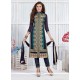 Simplistic Embroidered Work Navy Blue Georgette Churidar Designer Suit