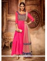 Sterling Embroidered Work Net Hot Pink Anarkali Salwar Kameez