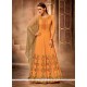 Glossy Mustard Georgette Anarkali Salwar Kameez