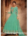 Pleasing Fancy Fabric Patch Border Work Anarkali Salwar Kameez