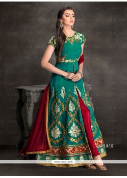 Capricious Silk Embroidered Work Designer Salwar Suit