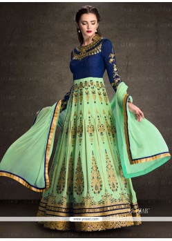 Lively Sea Green Anarkali Salwar Kameez