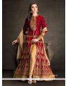 Dazzling Patch Border Work Maroon Designer Salwar Suit