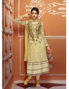 Yellow Net And Georgette Anarkali Suit