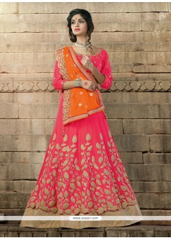 Voluptuous Pink A Line Lehenga Choli