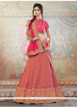 Invigorating Jacquard Silk Embroidered Work Designer Lehenga Choli