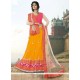 Pristine Net Mustard A Line Lehenga Choli