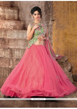 Gripping Rose Pink Net Designer Lehenga Choli