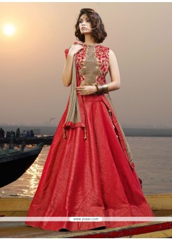 Heavenly Jacquard Silk Red Designer Lehenga Choli
