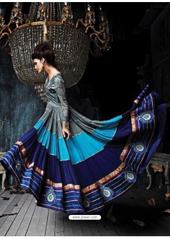 Multicolor Art Silk Anarkali Suit