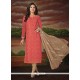 Rose Pink Chanderi Cotton Churidar Designer Suit