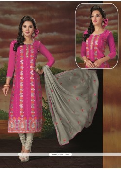 Voguish Chanderi Cotton Churidar Designer Suit