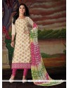 Dashing Chanderi Cotton Embroidered Work Churidar Designer Suit