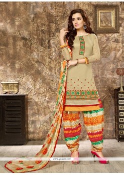 Spellbinding Cotton Resham Work Punjabi Suit