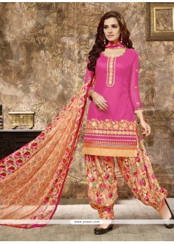 Mod Cotton Embroidered Work Punjabi Suit