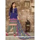 Intriguing Embroidered Work Blue Punjabi Suit