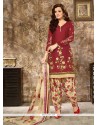 Masterly Maroon Embroidered Work Punjabi Suit