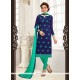 Dainty Chanderi Navy Blue Churidar Suit