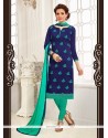 Dainty Chanderi Navy Blue Churidar Suit