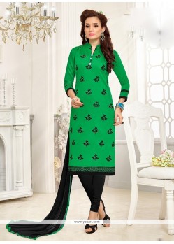 Especial Chanderi Embroidered Work Churidar Suit