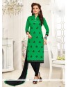 Especial Chanderi Embroidered Work Churidar Suit