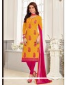 Exuberant Embroidered Work Churidar Suit