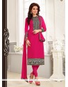 Hot Pink Chanderi Churidar Suit