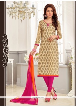 Ruritanian Embroidered Work Chanderi Churidar Suit