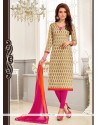 Ruritanian Embroidered Work Chanderi Churidar Suit