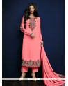 Princely Pink Resham Work Pant Style Suit