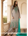 Titillating Georgette Grey Designer Pakistani Salwar Suit