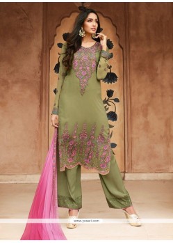 Sensible Embroidered Work Designer Pakistani Salwar Suit