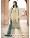 Embroidered Georgette Designer Pakistani Salwar Suit In Yellow