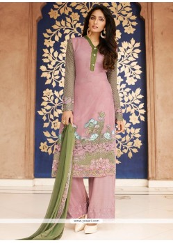 Sumptuous Rose Pink Georgette Designer Pakistani Salwar Suit