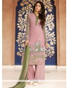 Sumptuous Rose Pink Georgette Designer Pakistani Salwar Suit