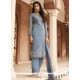 Delightful Embroidered Work Grey Designer Pakistani Salwar Suit