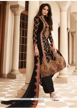 Observable Resham Work Black Designer Pakistani Salwar Suit