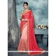 Festal Chiffon Satin Rose Pink Designer Saree