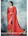 Glamorous Faux Chiffon Pink Designer Saree