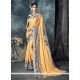 Versatile Yellow Chiffon Satin Traditional Saree