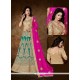 Flattering Sea Green Embroidered Work A Line Lehenga Choli