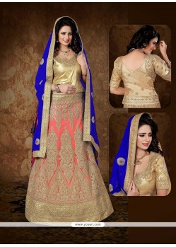 Gilded Net Pink A Line Lehenga Choli