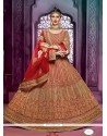 Red Embroidered Work A Line Lehenga Choli